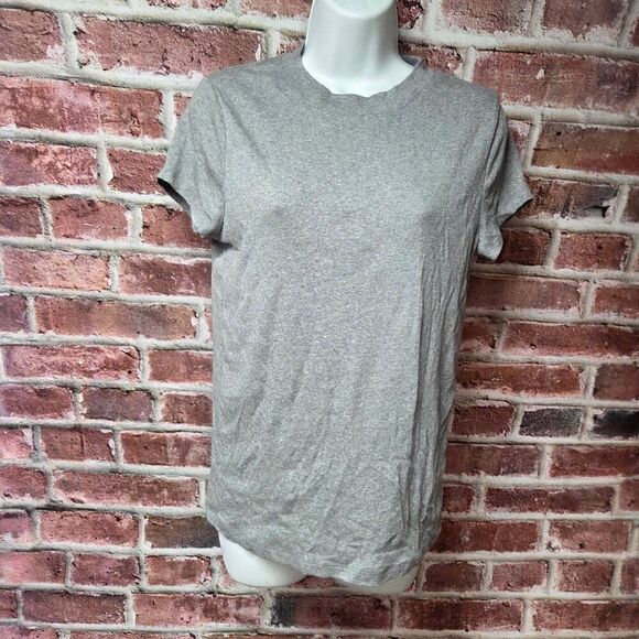 A New Day Gray Slim Fit Ribbed Crew Neck Tee | Short Sleeve T-Shirt | Size Large - Picture 1 of 5